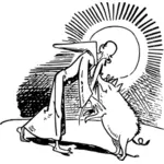Ilustración vectorial de Anthony de Lisboa y el cerdo salvaje